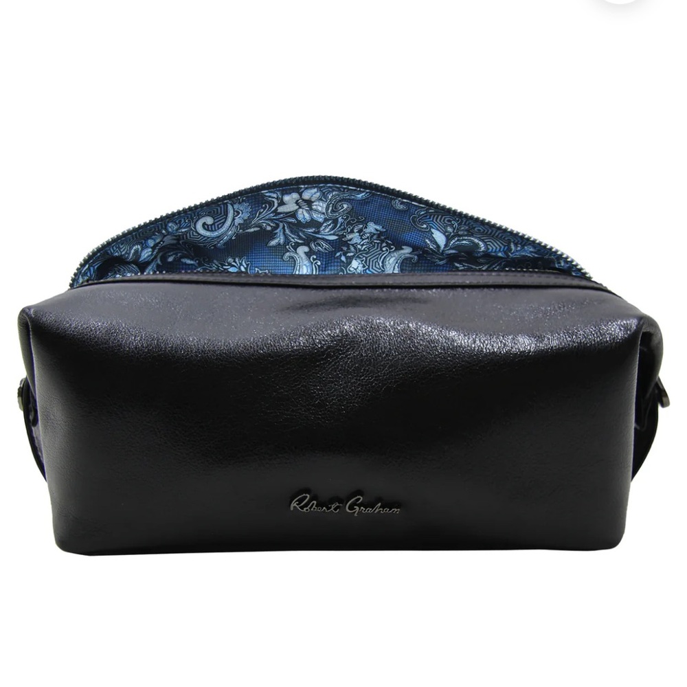 Robert Graham Black Leather Toiletry Kit - Picture 2 of 10